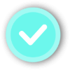 White checkmark with blue background