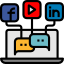 Social media icons for youtube and linkedin